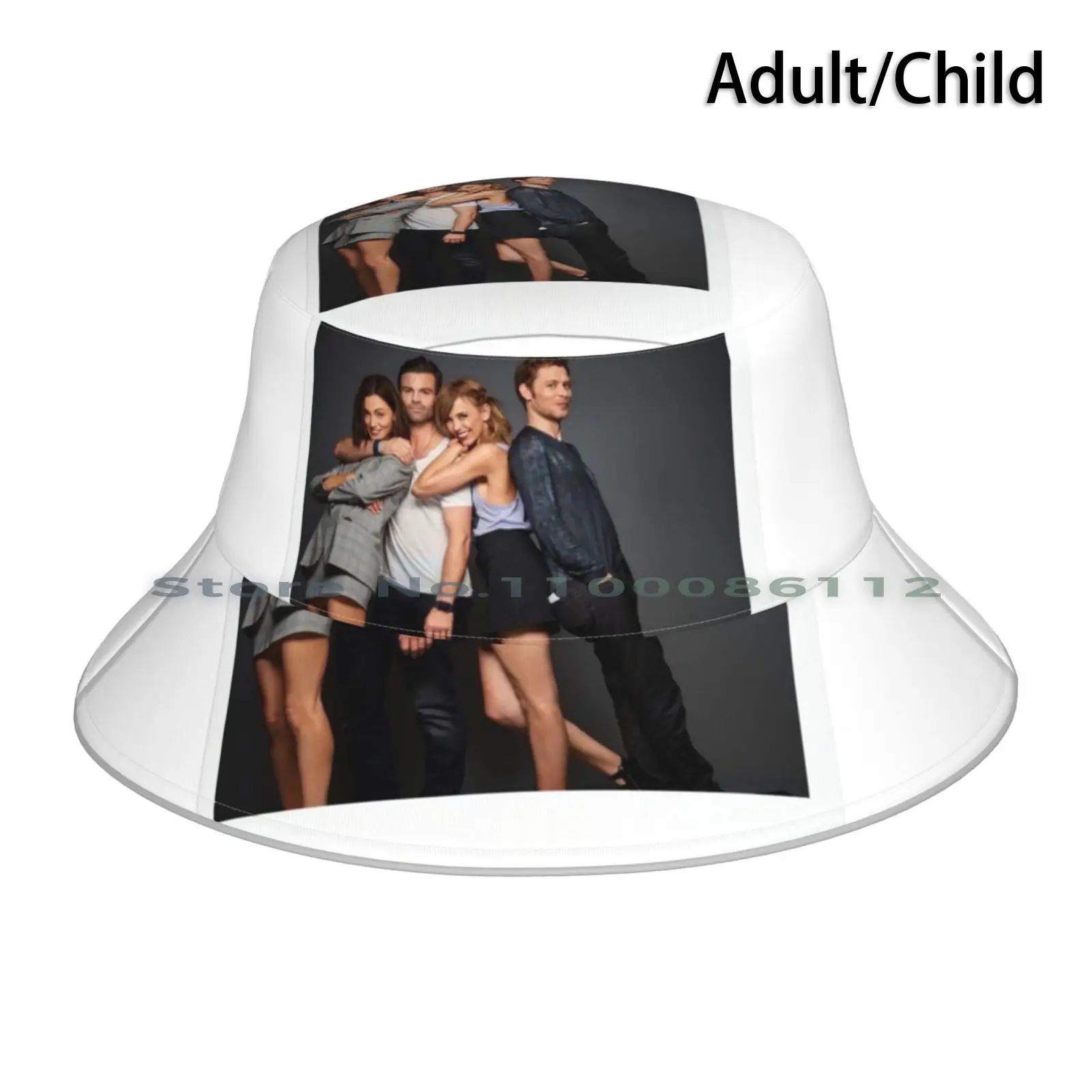 Daniel Gillies, Shelly Tonkin , Joseph Morgan y Riley Voelkel de Photoshoot, sombrero de cubo, gorra para el sol, Daniel Gillies.