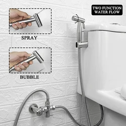 Wc Bidet Sprayer Kit Hand Halten Edelstahl Gebürstet Bidets für Bad Tank Haken Shattaf Ventil Jet Tragbare Bidet Wasserhahn