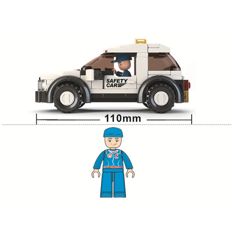 SLUBAN City Formula F1 Safety Car MOC Figure Speed Champions Building Blocks Bricks Classic Model Educational Toys For Kids Gift