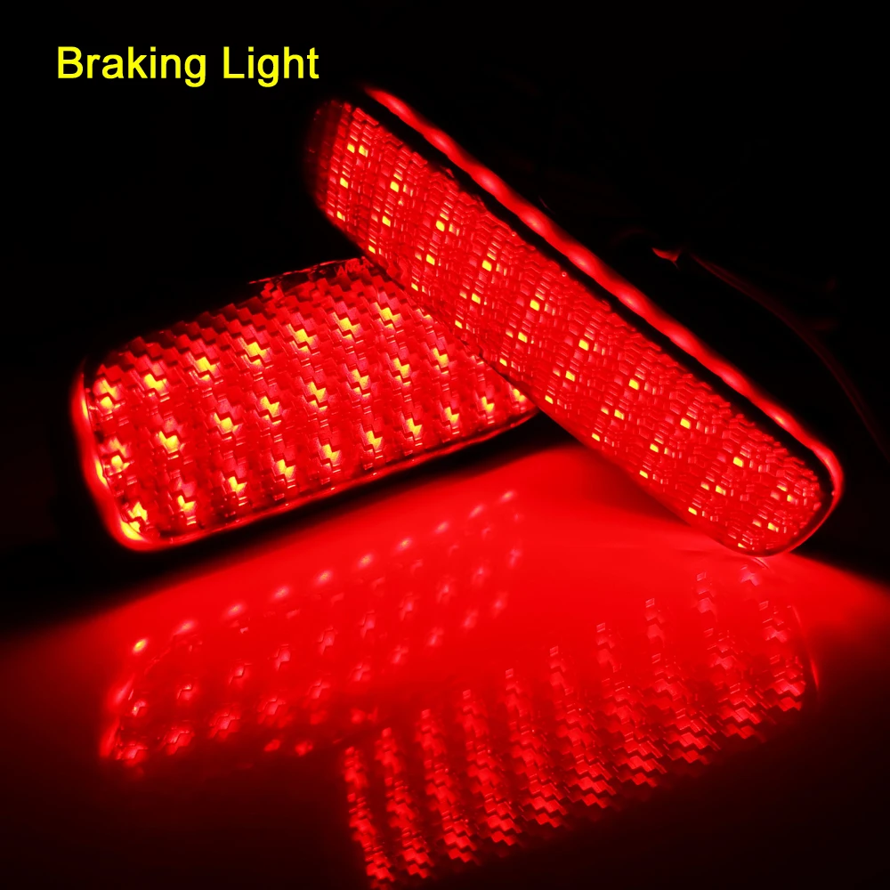 2-in-1 LED Rear Bumper Reflector Running Warning Light Brake Stop Light For Peugeot 107 206 607 For Citroen C1 C5 For Fiat Scudo