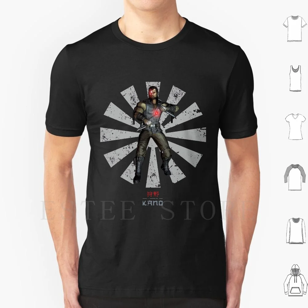 Kano Retro Japanese Mortal Kombat T Shirt Cotton Men DIY Print Mortal Kombat Sub Zero Scorpion Raiden Goro Jax Finish Him