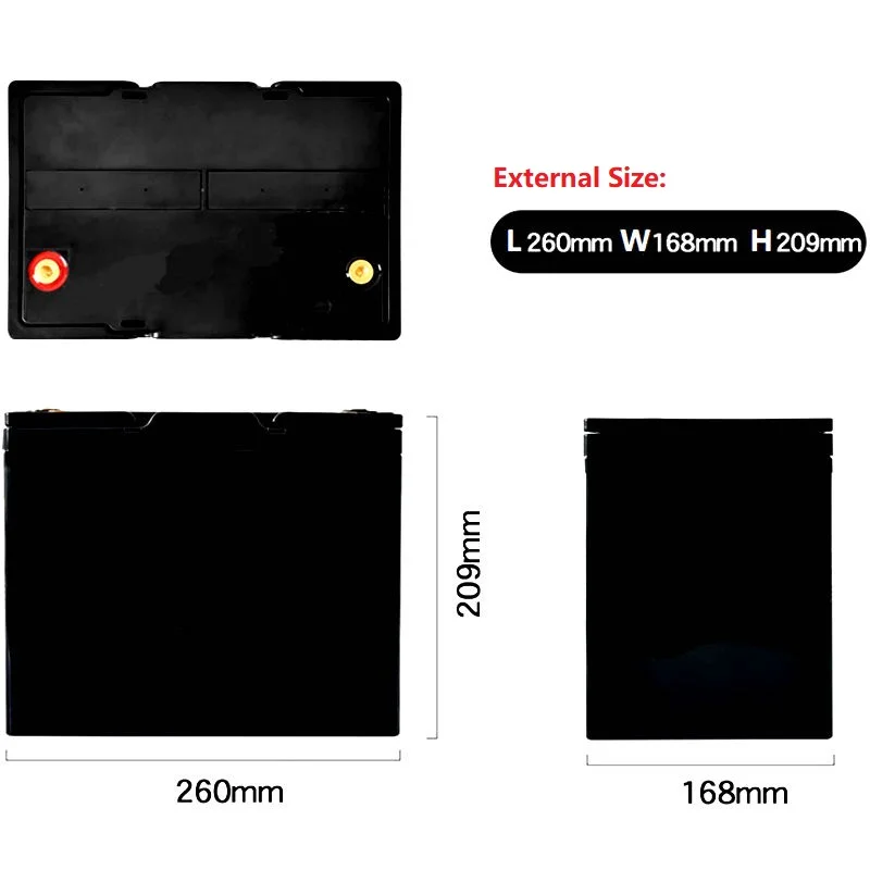 Lithium-Batterie Box Externe L260 * W168 * H209mm Interne L248 * W157 * H194mm LiFepo4 Batterie Fall Gehäuse Für caravan RV Auto Marine