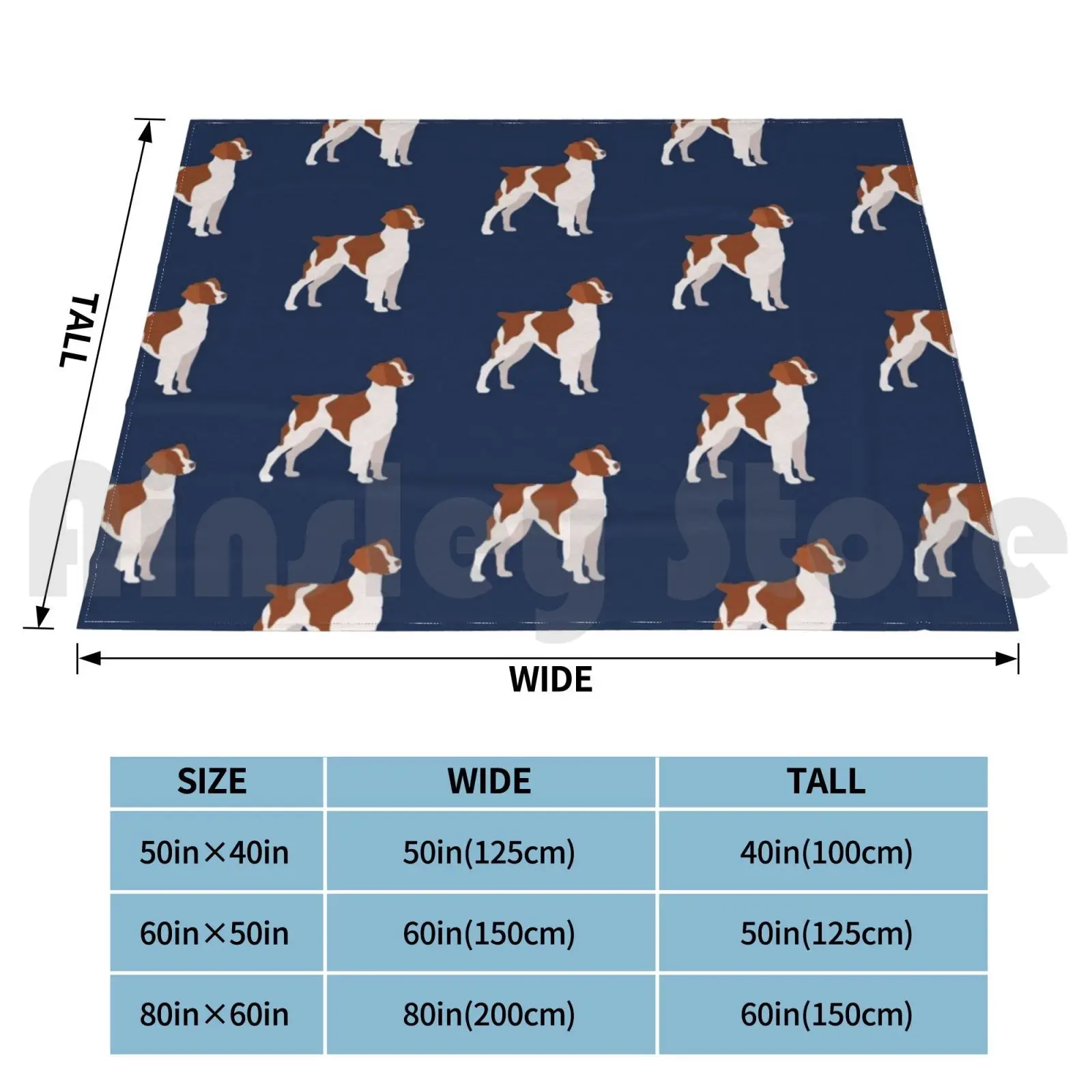 Brittany Blanket Fashion Custom Dogs Cute Puppy Minimalist Stylish Graphic Breeds Brittany Dog Purebred Pretty