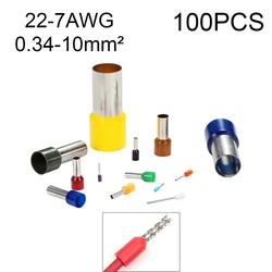 100Pcs Ferrule Electrical Connector Wire End Crimp Wire Terminal Eletrico Cable Terminator Insulated Assortment Contacts 12awg