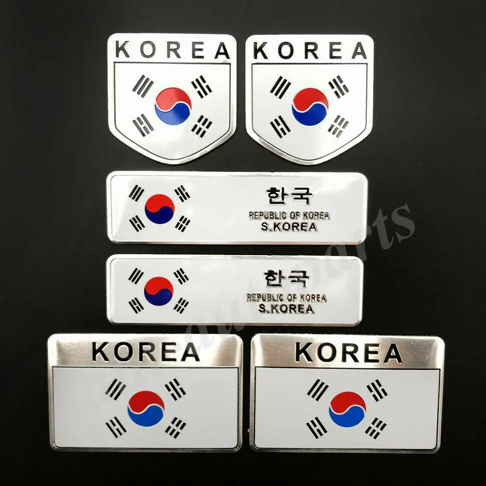 6x Korea Korean Flag Car Trunk Emblem Badge Motorcycle Fairing Decals Sticker