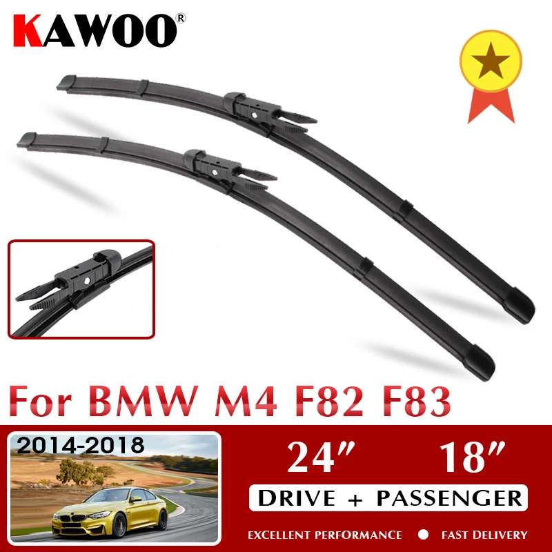 

KAWOO Car Wiper Blade For BMW M4 F82 F83 October 2014 - Nov. 2018 Windshield Windscreen Window 24"+18" LHD RHD Auto Accessories