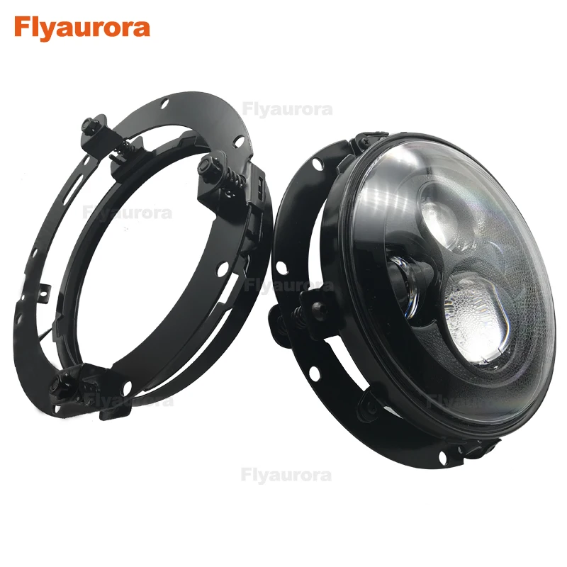 

4pcs For Jeep Wrangler 7" LED Headlights+7"Mounting bracket ring For VAZ 2101 7" Headlamps For lada niva 4x4 suzuki samurai