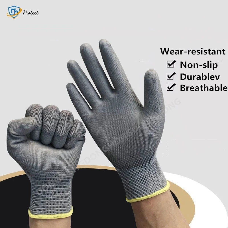 6-30 pairs of nitrile safety coated work gloves, PU gloves and palm coated mechanical work gloves, obtained CE EN388