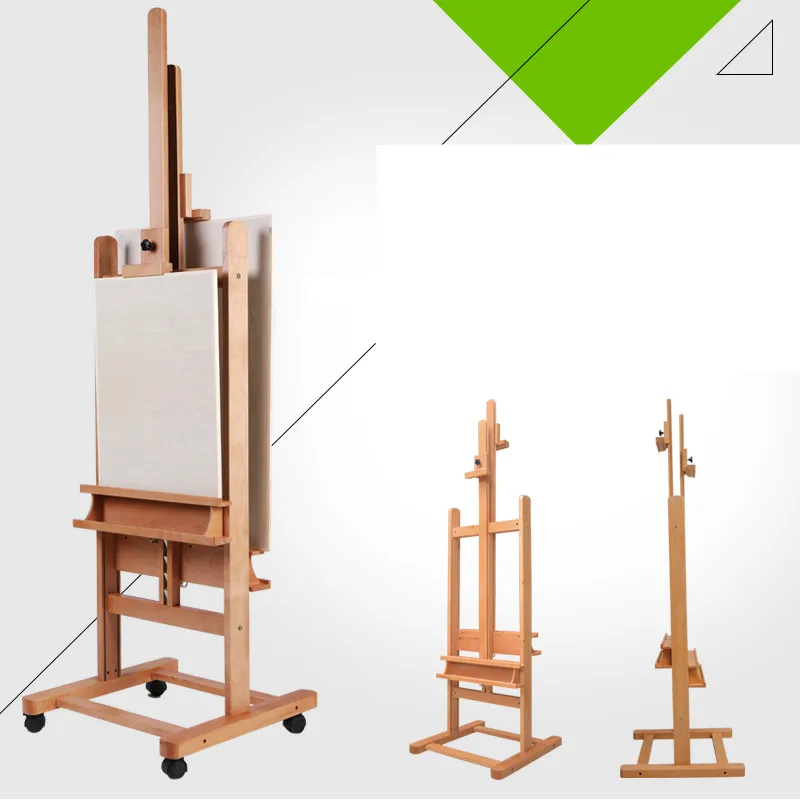 Solid Wood Easel Folding Art Oil Paint Sketch Lift Easel Advertising Display Stand Caballete De Pintura Painting Accessories