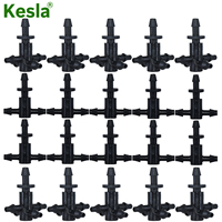 20x Drip arrow 4 way Cross Connector Dripper 2 way Water diverter Drip Irrigation Adapter 1/8'' Barbed Fitting for 3/5mm Hose