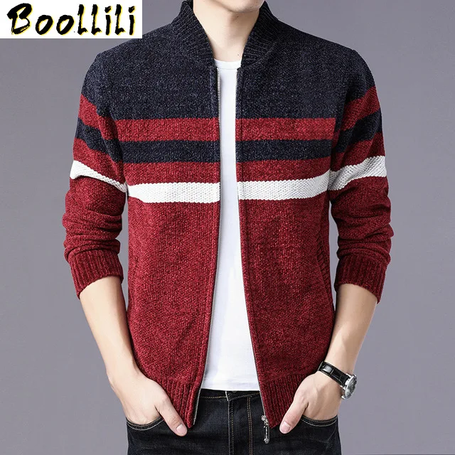 New Spring 2023 Autumn Cotton Cardigan Striped Sweater Men Long Sleeve Plus Asian Size M-XXXL