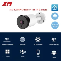 Cámara IP HD panorámica de 5MP para exteriores, videocámara de seguridad con visión nocturna, 180 grados, VR, POE, luces IR inteligentes, para sony IMX335