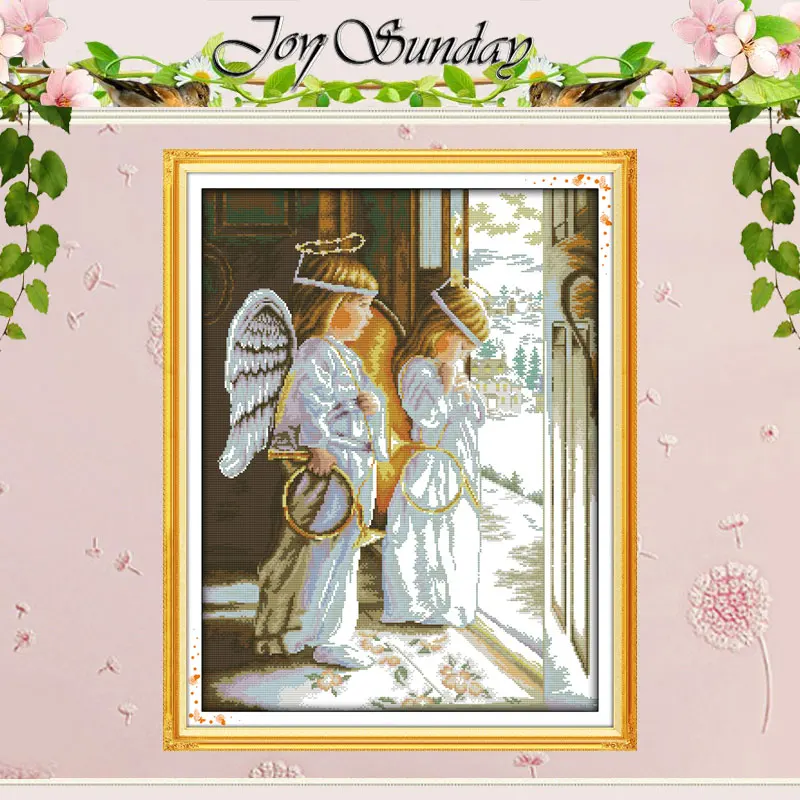 The Angels Baby Patterns Counted Cross Stitch Set DIY 11CT 14CT 16CT Stamped DMC Cross-stitch Kit Embroidery Needlework Crafts