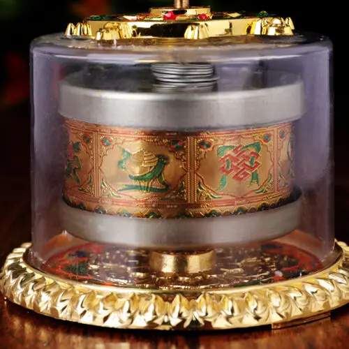 New Tibetan Tibet Buddhist 8 Cimelia Symbols Finger Prayer Wheel Amulet Statue