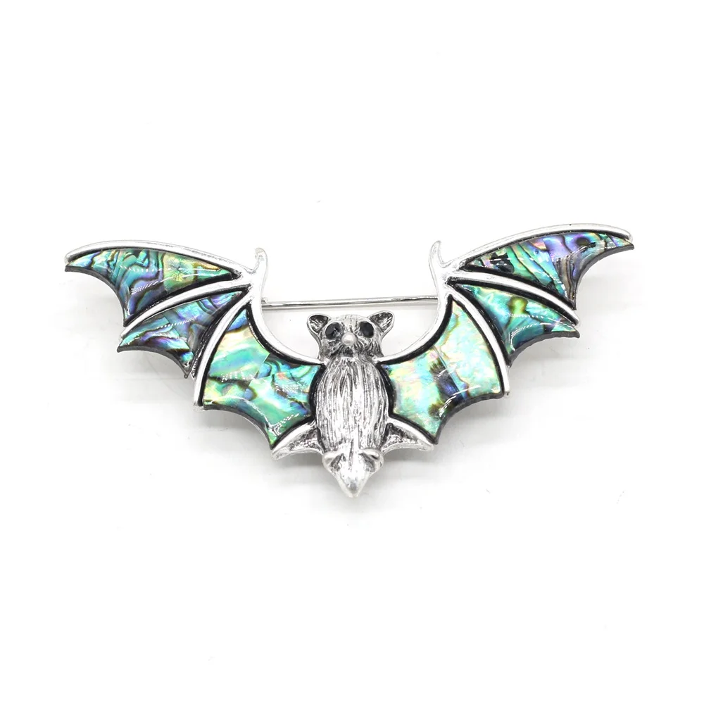 Shell Bat Brooch Natural Abalone Shell Bat-shaped Brooch Men and Women Fashion Wild for Jewelry Making DIY Accessories