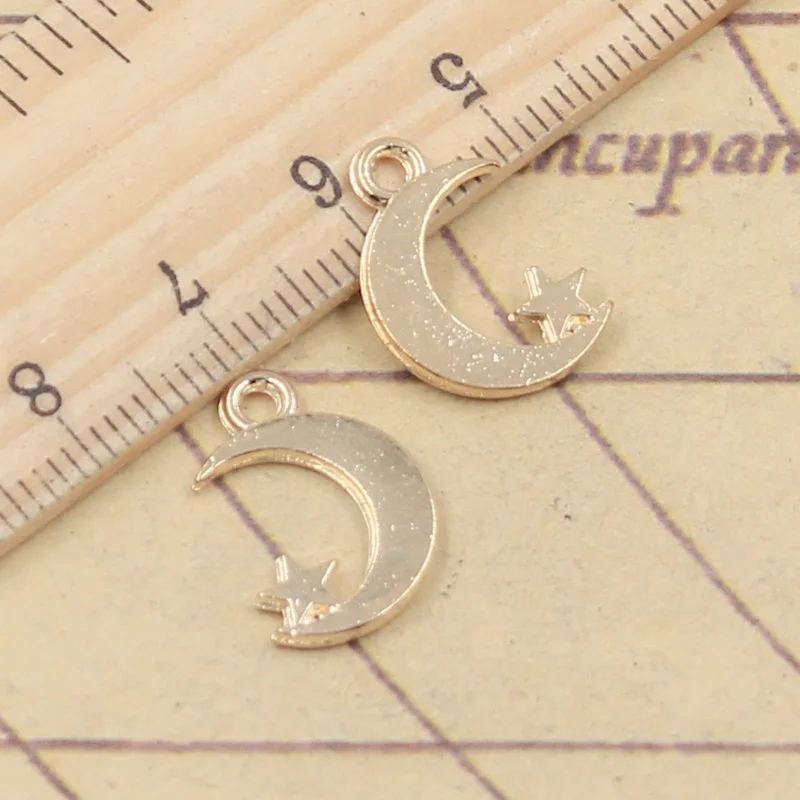 20pcs Double Sided Moon Star Charms for Jewelry Making