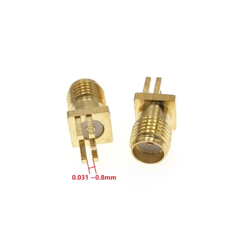 100Pcs Gold Sma-buchse Lot PCB Clip Kante Montieren RF Adapter Stecker 0,062 ''oder 0,048" 0,031"