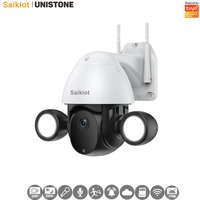 Saikiot Tuya Smart 3MP WIFI Floodlight PTZ Speed Dome Camera with Auto Tracking Outdoor Waterproof WIFI PTZ Camera