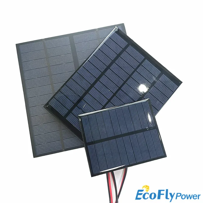 Wholesale 12V 150mA 2W 2.5W 3W Solar Panel Mini Solar System DIY Outdoor Battery Cell Phone Chargers Portable Solar Cell 18650