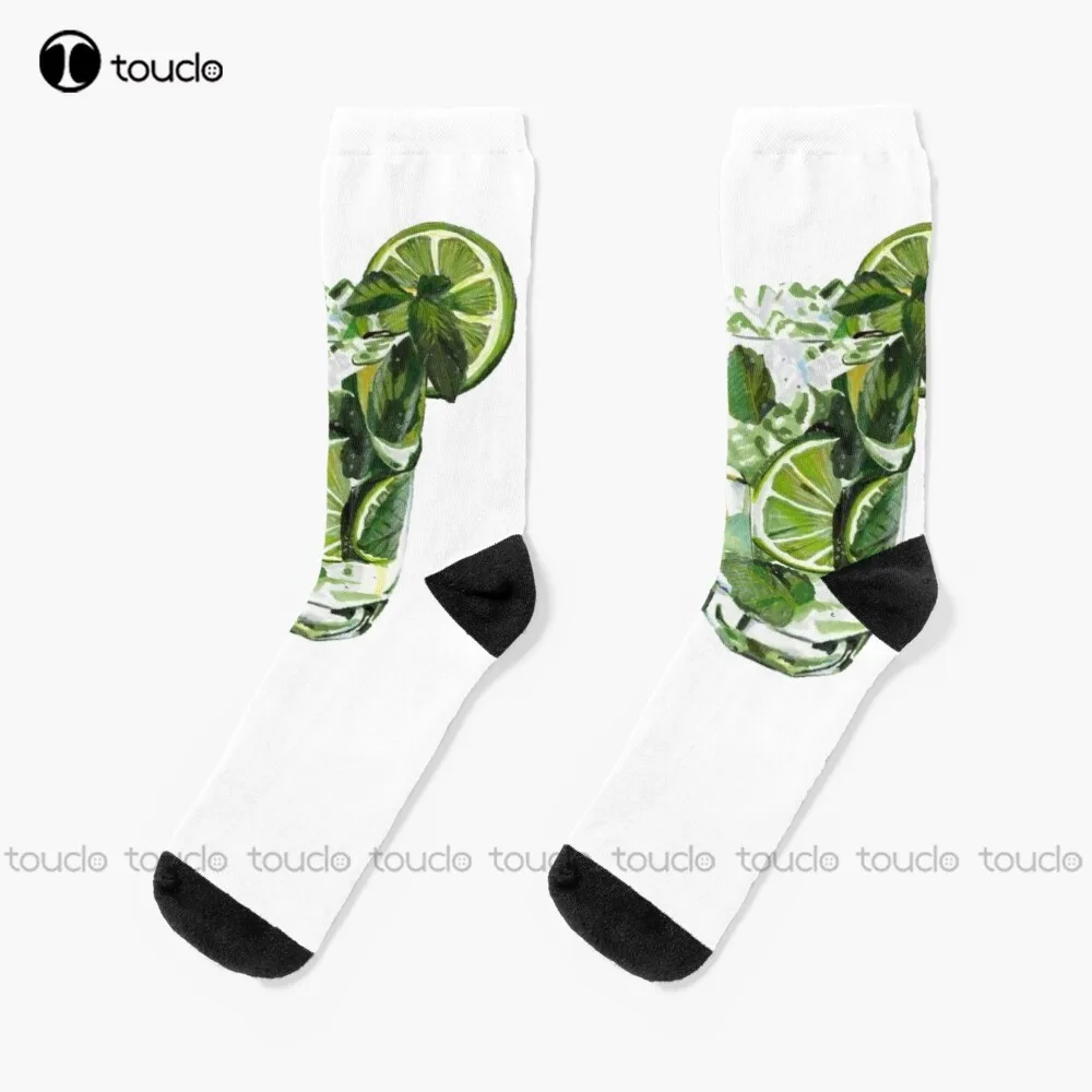 Fresh Mojito Socks Soccer Socks Women Christmas New Year Gift Custom Gift Unisex Adult Teen Youth Socks 360° Digital Print Sock