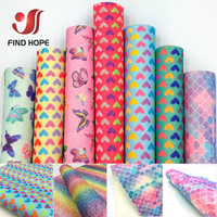 9 Sheets Wholesale Iridescent Fine Glitter Fabric Vinyl PU Faux Leather DIY Handmade Sewing Craft Bow Earring Accessory 20x15cm