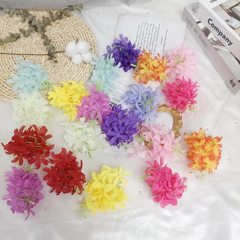 

20Pcs Artificial Hyacinth Flower Head DIY Headdress Accessories Silk Flower Wedding Table Flower Garland Diy Home Decoration