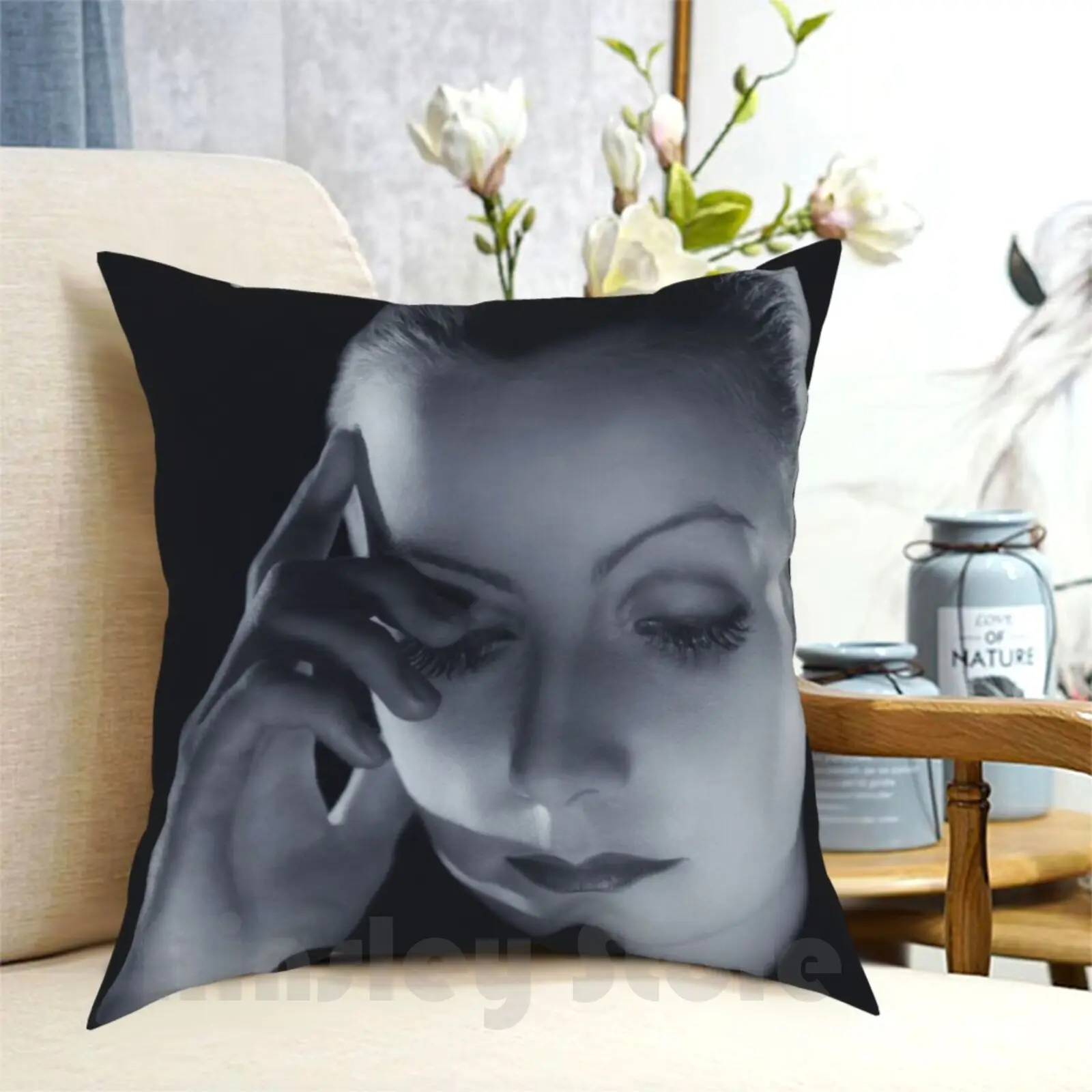 Greta Garbo-Mata Hari 1931 Pillow Case Printed Home Soft Throw Pillow Greta Garbo Actress Hollywood Vintage Retro Cool