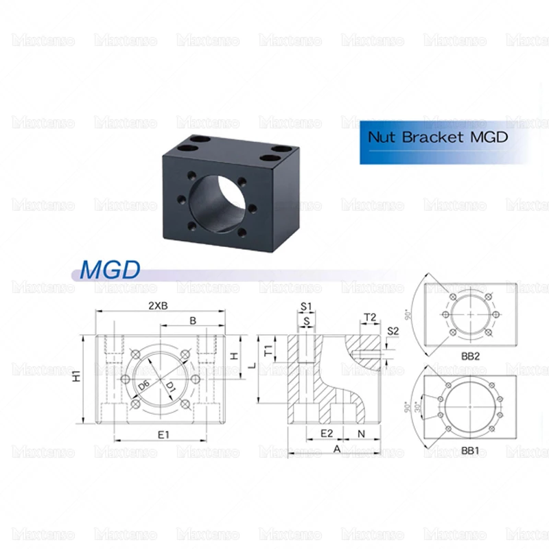 SYK MGD16 MGD20 MGD25 Nut Bracket Ballscrew Nut Housing THK TBI HIWIN NSK PMI COMTOP GTEN Ball Screw Nut New R16 R20 R25