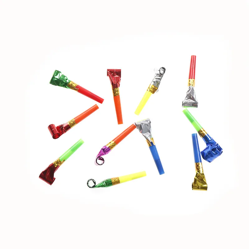 10 Pcs  Noise Maker Little Blowout Plastic Whistle Children's Birthday Party Supplies