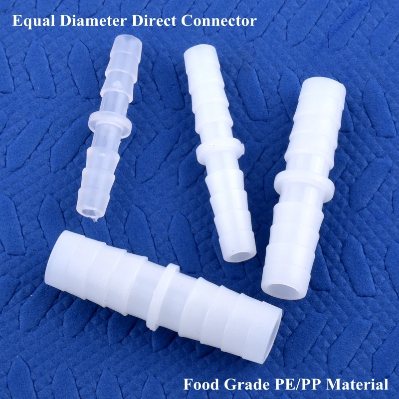 5~200pcs 4.1~14mm Food Grade PP/PE Equal Dia Direct Connectors Aquarium Fish Tank Air Pump Hose Pagoda Joint Water Pipe Fittings