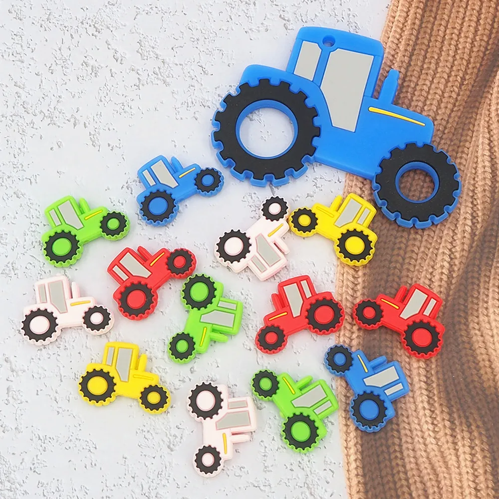 

Chenkai 50PCS BPA Free Silicone Car Beads Baby Cartoon Teething For DIY Infant Soothing Pacifier Nursing Bracelet Toys Accessory