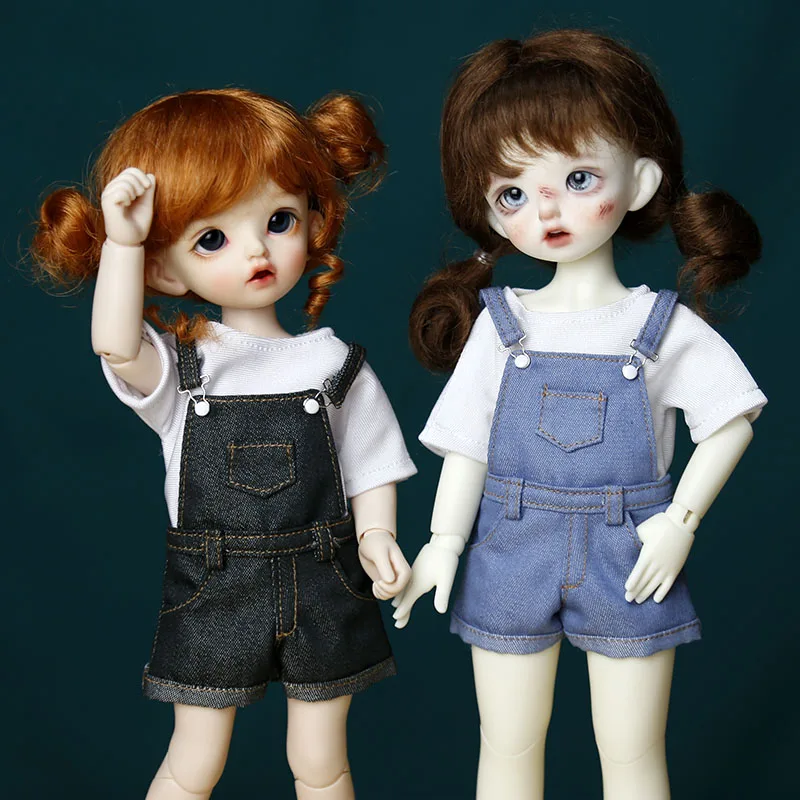 

D03-P139 children handmade toy 1/6 BJD.SD Doll Accessories doll clothes Casual overalls T-shirt 1pcs