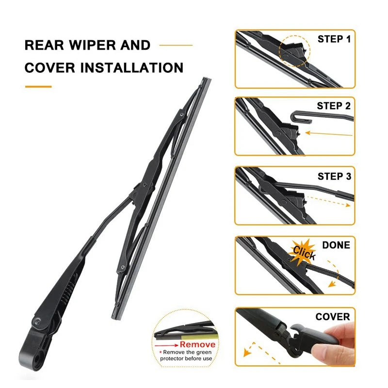 Rear Windshield Wiper Arm Set - Back Windshield Wiper Arm Blade Set for Honda CRV CR-V 2012-2016 76720-T0A-003