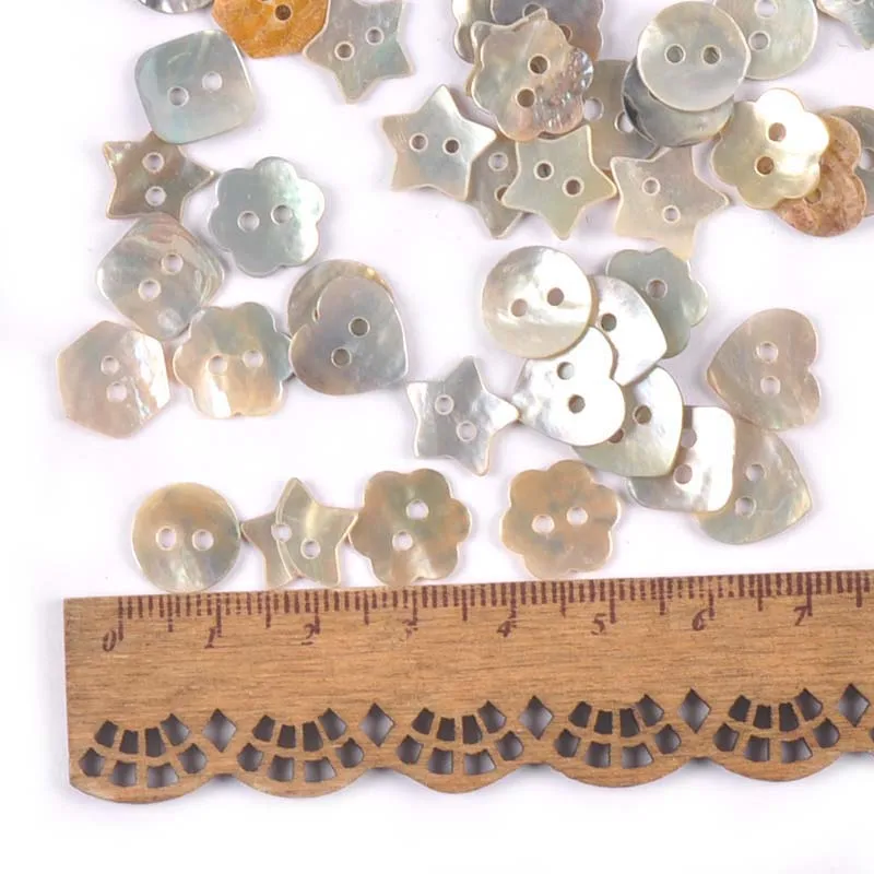 50Pcs 2 Holes Color Mother Of Pearl Round Shell Buttons Sewing Accessories DIY Kid Apparel Supplies Scrapbooking Crafts c2428