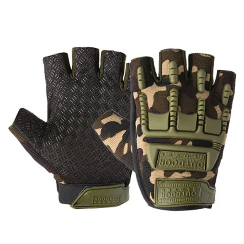 Fingerless Tactical Gloves Camouflage Mittens For Fitness Male Antiskid Motorcycle Men Women Moto Half Finger Tactical Gloves