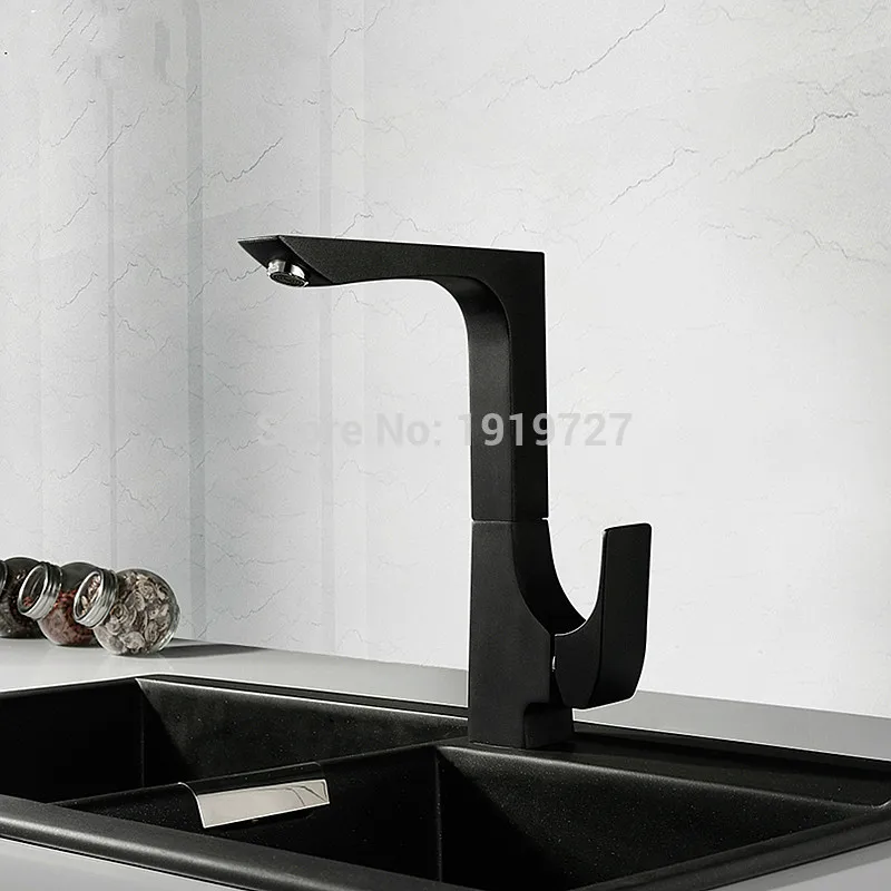 

Vidric New Arrival Modern One Hole 360 Dergee Swivel Gooseneck Mixer Tap Spout Single Handle Square High Profile Bar Kitchen Fau