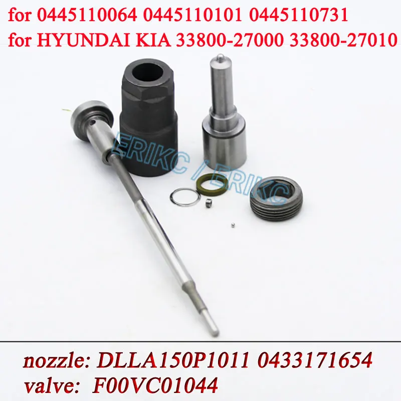 0445110101 Fuel Injector Repair Kit Nozzle DLLA150P1011 0433171654 Valve Assy F00VC01044 For HYUNDAI KIA 33800-27000 33800-27010