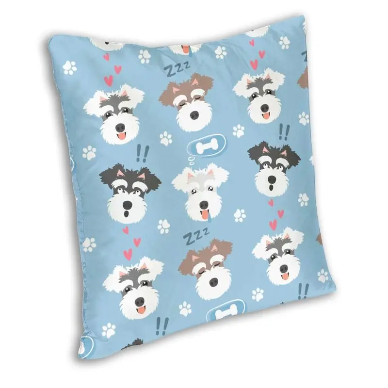 Modern Kawaii Miniature Schnauzer Dog Sofa Cushion Cover Polyester Pet Animal Throw Pillow Case Decoration