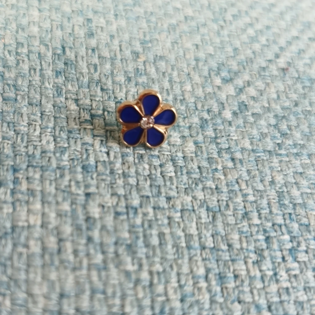 masonic forget-me-not lapel pin with rhinestone