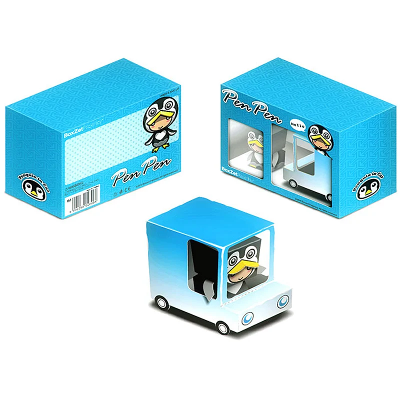 Penguin Penpen Van Car Box Cubee Ornaments Folding Cute Mini 3D Paper Model Papercraft DIY Kids Adult Handmade Craft Toys ER-040