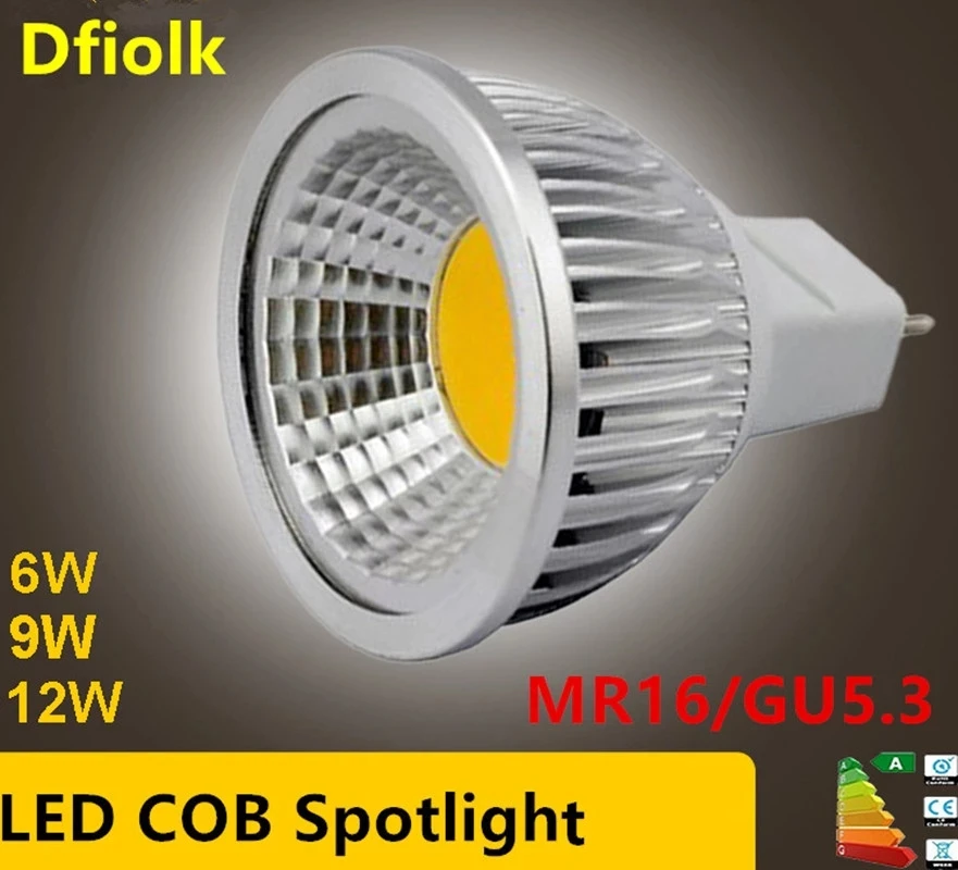 1X High Power Lampada Led MR16 Cob 6 W 9 W 12 W Led Cob Spotlight Cool White MR16 GU 5.3 GU10 12V/110V/ 220V Lamp