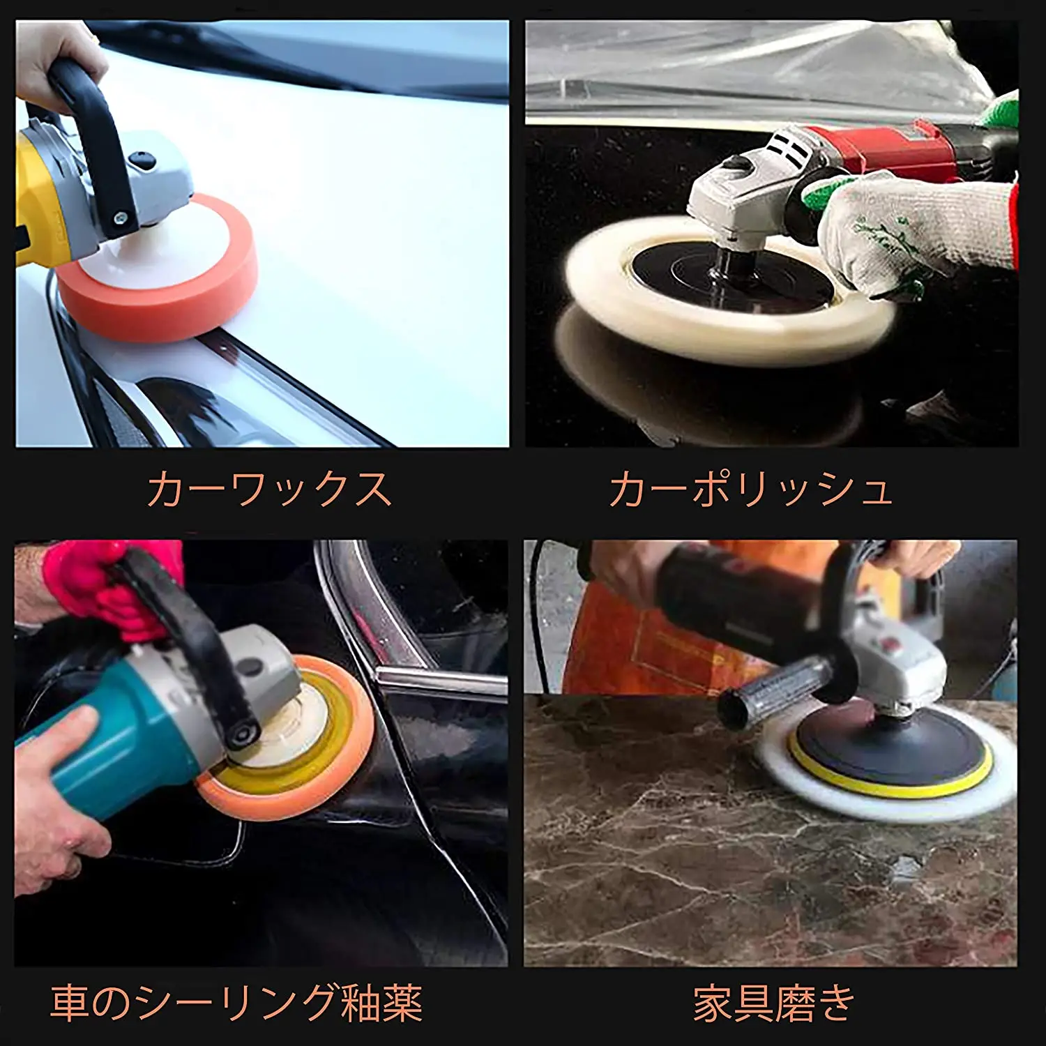 Xe Đánh Bóng Xe Hơi 4 Inch Buffing Pad Bộ Xe Ô Tô Tự Động Máy Đánh Bóng Gói 8 Cái Với M10 Đầu Khoan bộ