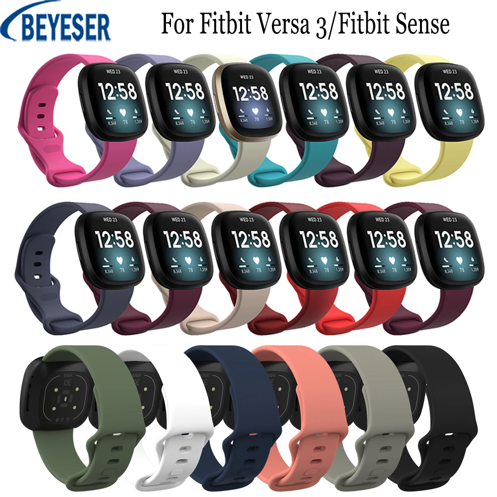 S/L Size Smart Sport Wristbands Compatible With For Fitbit Versa 3/Fitbit Sense Band Replace Silicone Strap Bracelet Accessories