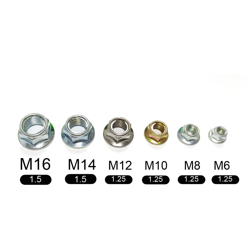 5pcs Motorcycle Flywheel Magneto Nut M6 M8 M10 M12 M14 M16 Front Middle Rear Shaft Nut for GY6 Scooter 139QMB 157QMJ 152QMI