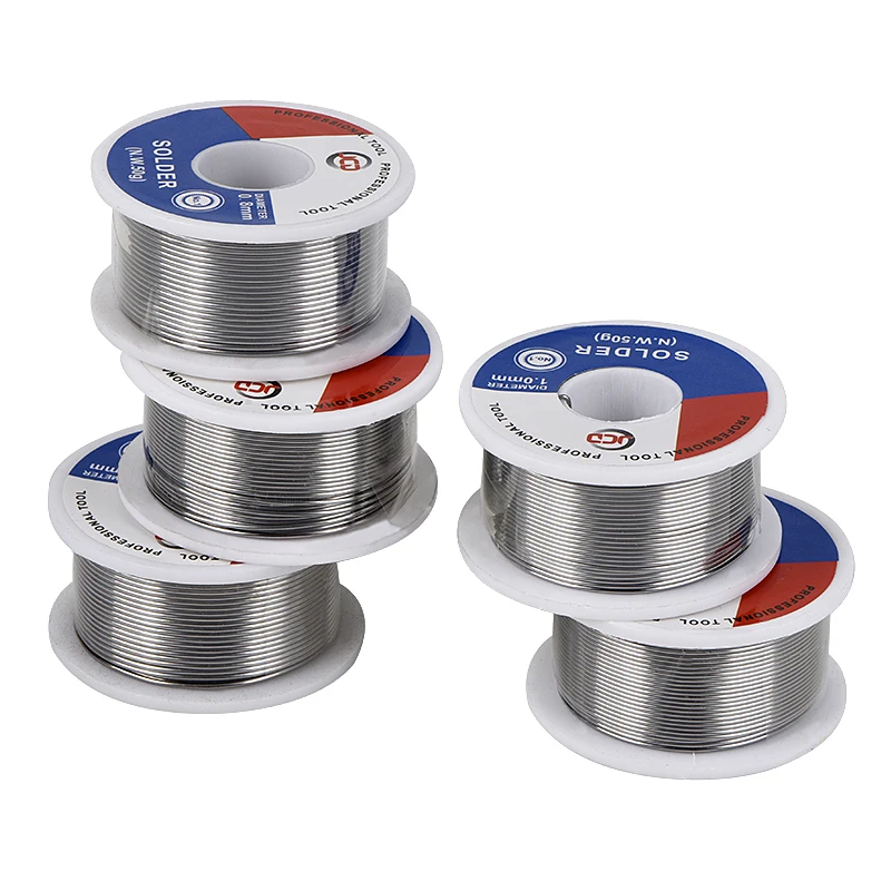 JCD Lötdraht Rolle 0,6/0,8/1,0/1,2/1,5 MM 60/40 FLUX 2,0 % 45FT Zinn Blei Zinn Draht Schmelzharz Kern Lot Löten Draht 50g