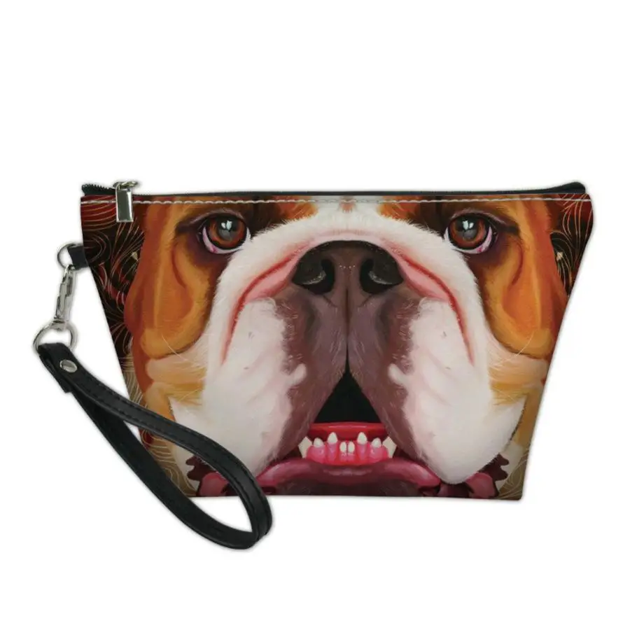 

Bulldog Women Makeup Bag Husky German Shepherd Cool Cosmetics Pouch for Travel Ladies Pouch Animal Feamle Cosmetic Case