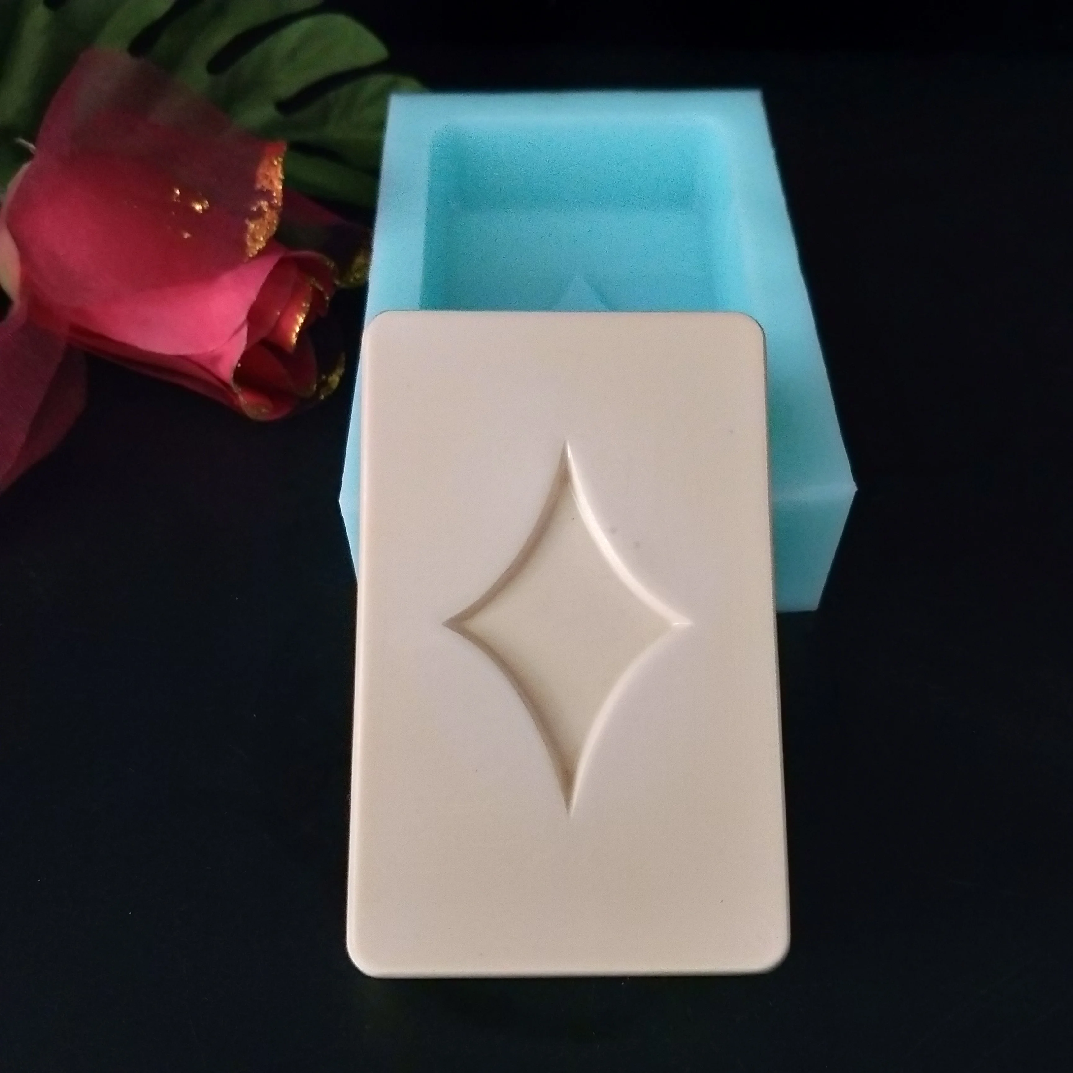 QT0225 PRZY Poker Brand Square  Silicone Mould Soap Mould Silicone Fondant Mould Clay Resin Candle Mould