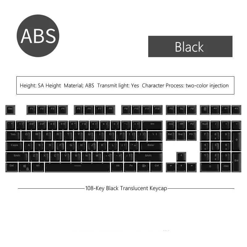 Multi-farbe Optional SA Höhe Transluzente Kugel Cap104/108 Tasten Individuelle Mechanische Tastatur Tastenkappen