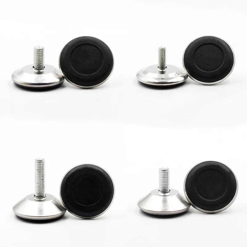 4Pcs Steel Furniture Legs Anti-slip Base Table Cabinet Leg Pad Adjustable Leveling Feet Leveler M6 M8 M10 Screw