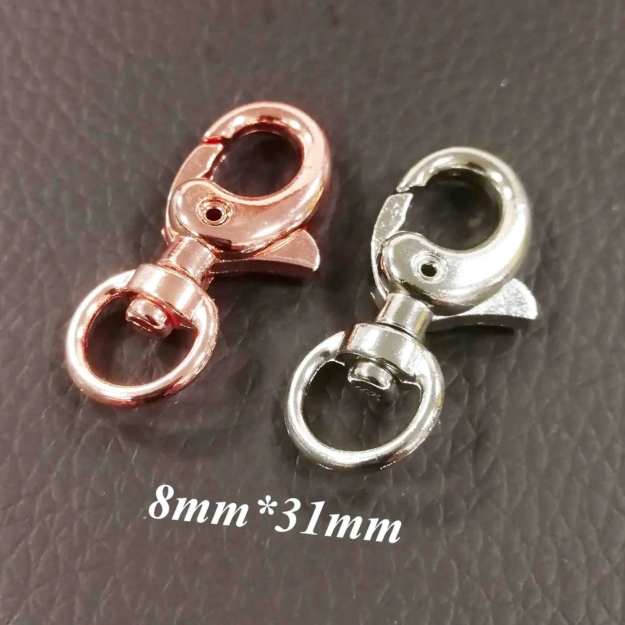 40 Pcs Rose Gold/Silver MINI Lobster Swivel Clasps Parrot Hook  Snap Buckle Gate Bag Clips Key Ring Findings Keychain